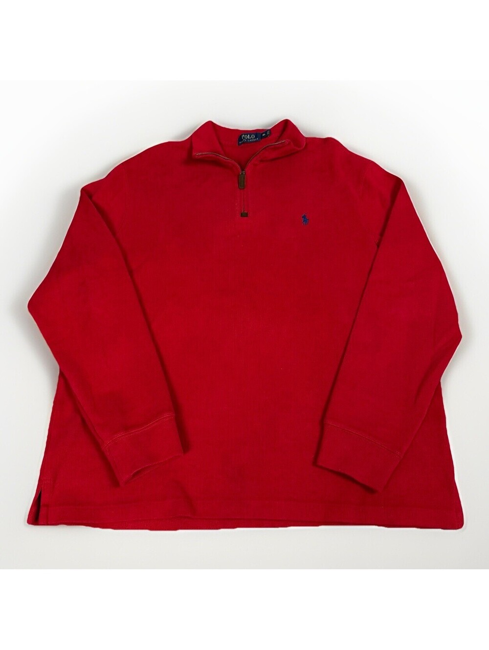 Polo Ralph‎ Lauren Red Quarter Zip Pullover Sweater 1/4 Zip Mock Neck Men Xl